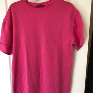 Zara hot pink t-shirt dress